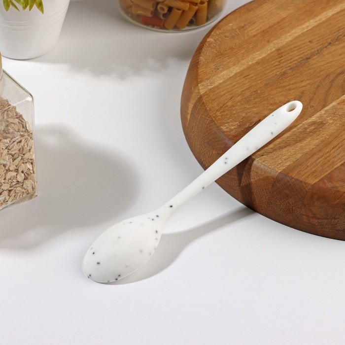 Ложка гарнирная Доляна «Гранит», силикон, 20,5×4,5 см, цвет белый Ложка гарнирная Доляна «Гранит», силикон, 20,5×4,5 см, цвет белый