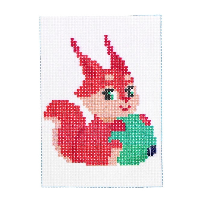 Вышивка крестиком на новый год «Бёлочка с новогодним шариком», 14 х 10 см, новогодний набор для творчества Вышивка крестиком на новый год «Бёлочка с новогодним шариком», 14 х 10 см, новогодний набор для творчества