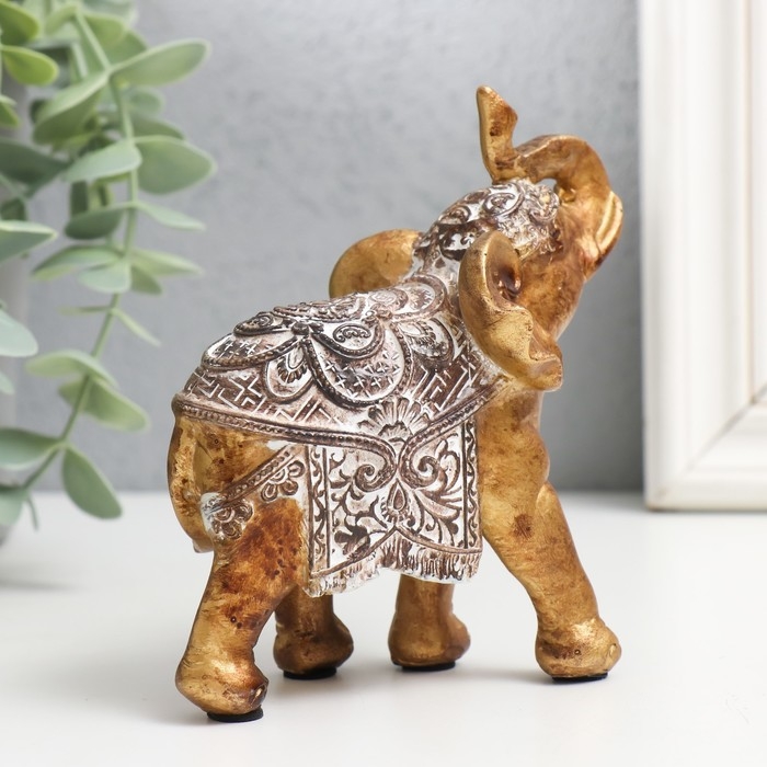 Сувенир полистоун Сувенир полистоун "Слон - попона с узорами " 10х5х11,5 см