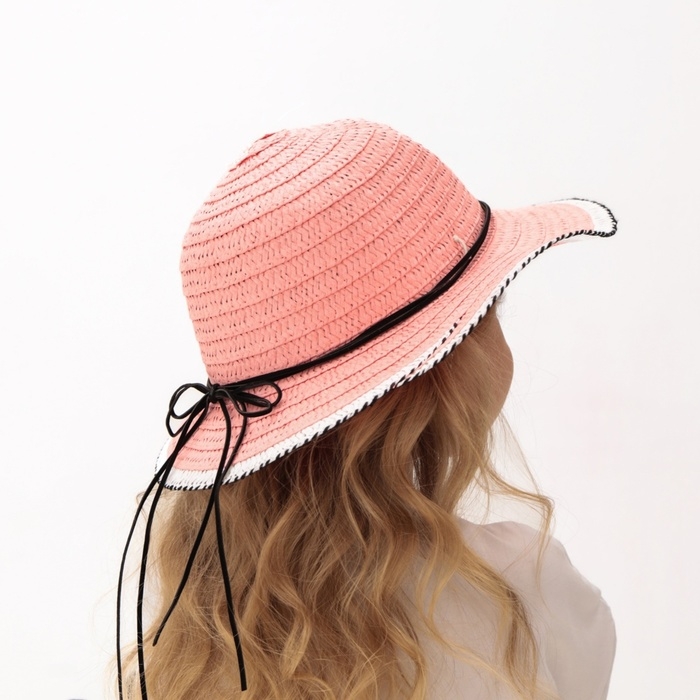 Шляпа для девочки MINAKU Шляпа для девочки MINAKU "Куколка", размер 50, цвет розовый