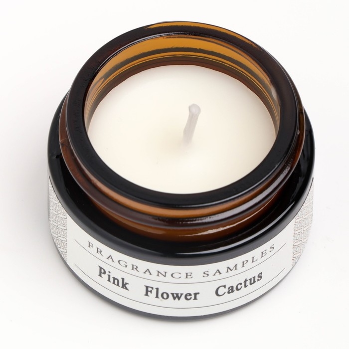 Свеча ароматическая в банке  Свеча ароматическая в банке "Розовый цветок кактуса", 12 гр
