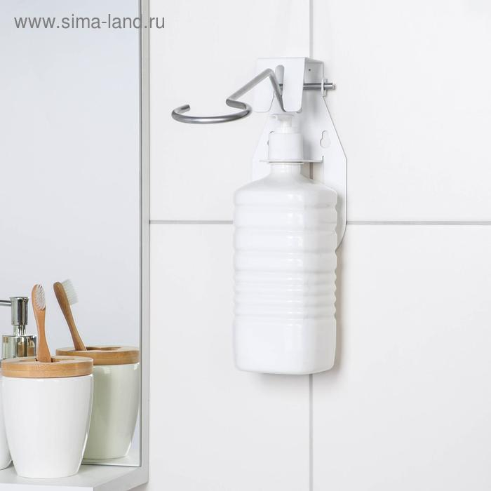 Дозатор для антисептика локтевой, 1 л, с держателем, цвет белый Дозатор для антисептика локтевой, 1 л, с держателем, цвет белый
