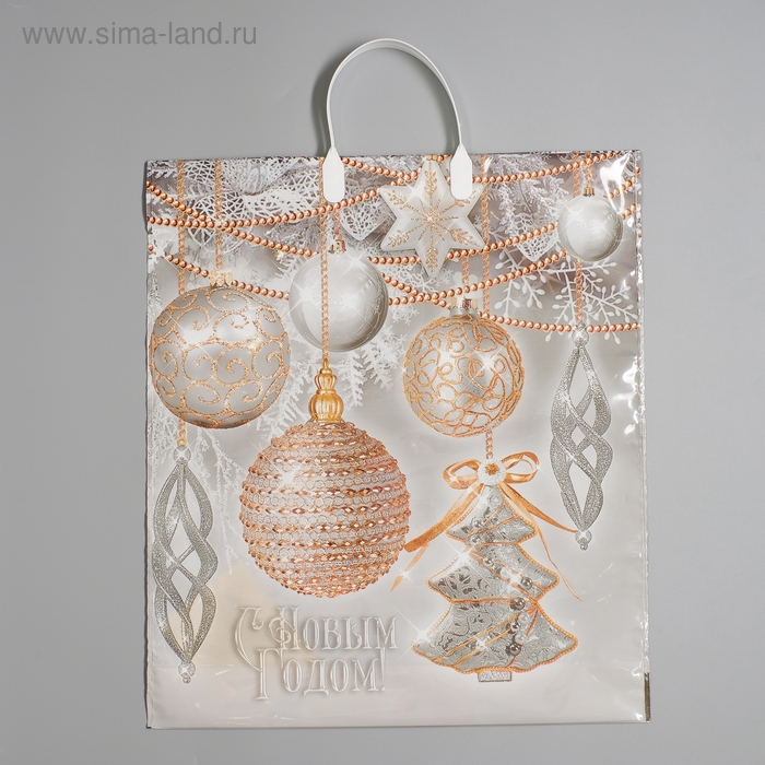 Новый год. Пакет Новый год. Пакет "Блики", полиэтиленовый с пластиковой ручкой, 40х44 см.