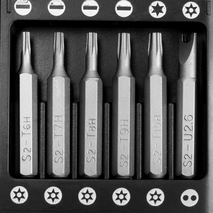 Набор для точных работ ТУНДРА, сталь S2, 25 предметов Набор для точных работ ТУНДРА, сталь S2, 25 предметов
