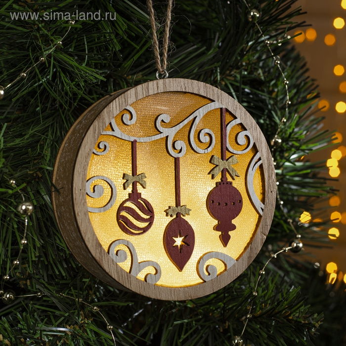 Ёлочная игрушка «Новогодние игрушки», батарейки АААх2 (не в комплекте), свечение тёплое белое Ёлочная игрушка «Новогодние игрушки», батарейки АААх2 (не в комплекте), свечение тёплое белое