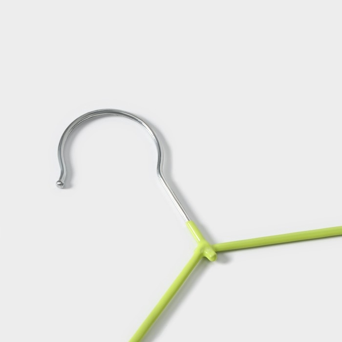 Плечики - вешалки для одежды Доляна, 10 шт, детские, антискользящие, 29,5×17 см, цвет зелёный Плечики - вешалки для одежды Доляна, 10 шт, детские, антискользящие, 29,5×17 см, цвет зелёный