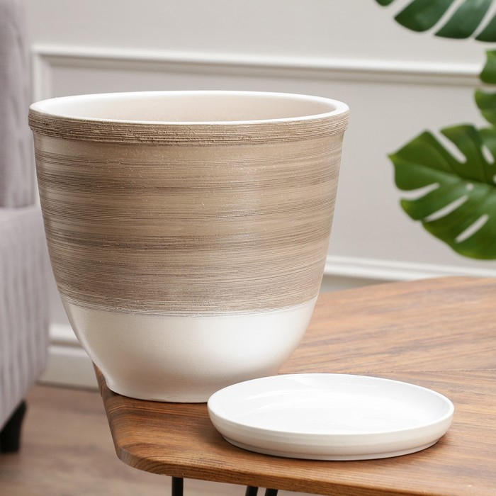 Горшок цветочный  Горшок цветочный "Степь" с поддоном 8л