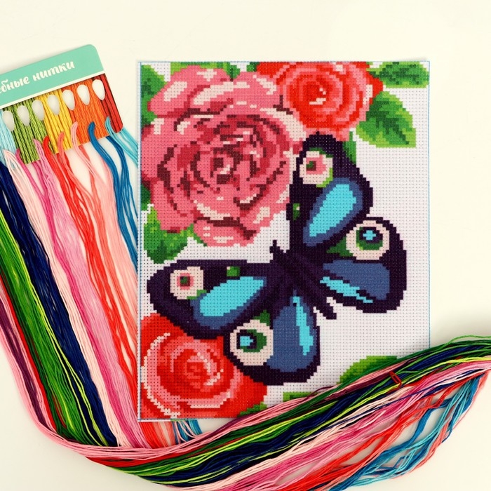 Вышивка крестиком «Бабочка», набор для творчества, 25 х 20 см Вышивка крестиком «Бабочка», набор для творчества, 25 х 20 см