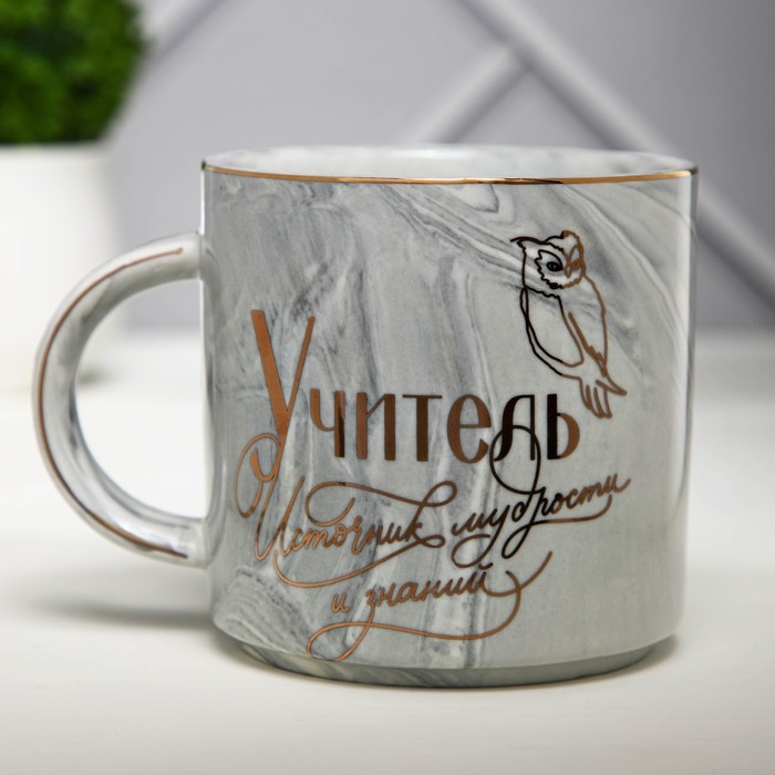Кружка керамическая «Учитель», 350 мл, цвет серый Кружка керамическая «Учитель», 350 мл, цвет серый
