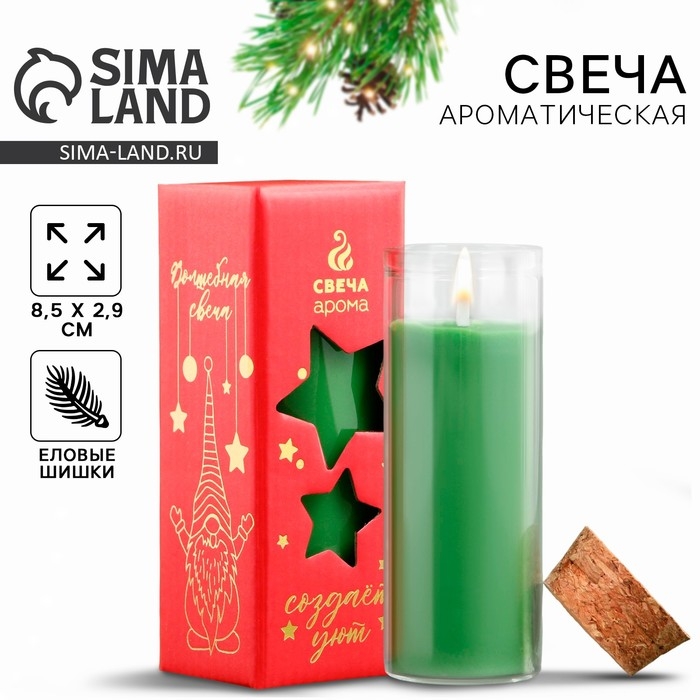 Новогодняя свеча в колбе «Новый год: Еловые шишки» Новогодняя свеча в колбе «Новый год: Еловые шишки»