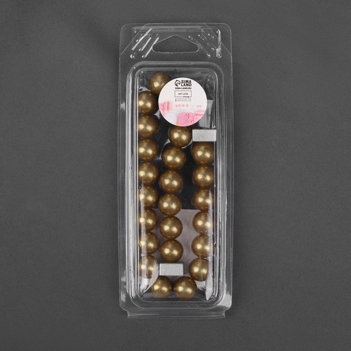 Подхват для штор «Бусы из жемчуга», d = 1,5 см, 40 ± 1 см, цвет коричневый Подхват для штор «Бусы из жемчуга», d = 1,5 см, 40 ± 1 см, цвет коричневый