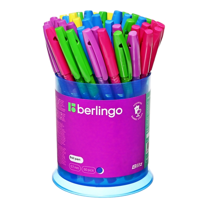 Ручка шариковая 0.7 мм, Berlingo Blitz, чернила синие, микс Ручка шариковая 0.7 мм, Berlingo Blitz, чернила синие, микс