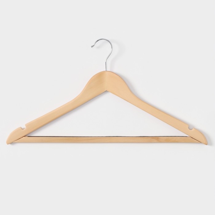 Плечики - вешалки для одежды LaDо́m Bois, 44×1,2×23 см, 3 шт, деревянные сорт А, антискользящее покрытие, цвет светлое дерево Плечики - вешалки для одежды LaDо́m Bois, 44×1,2×23 см, 3 шт, деревянные сорт А, антискользящее покрытие, цвет светлое дерево