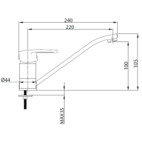 Смеситель для кухни Istok life Standard 0402.716, однорычажный, хром