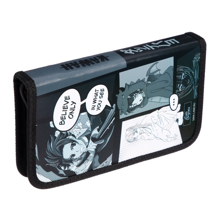 Пенал 1 секция 115 х 205 х 30 мм, Calligrata Пенал 1 секция 115 х 205 х 30 мм, Calligrata "Аниме принт", ламинированный картон