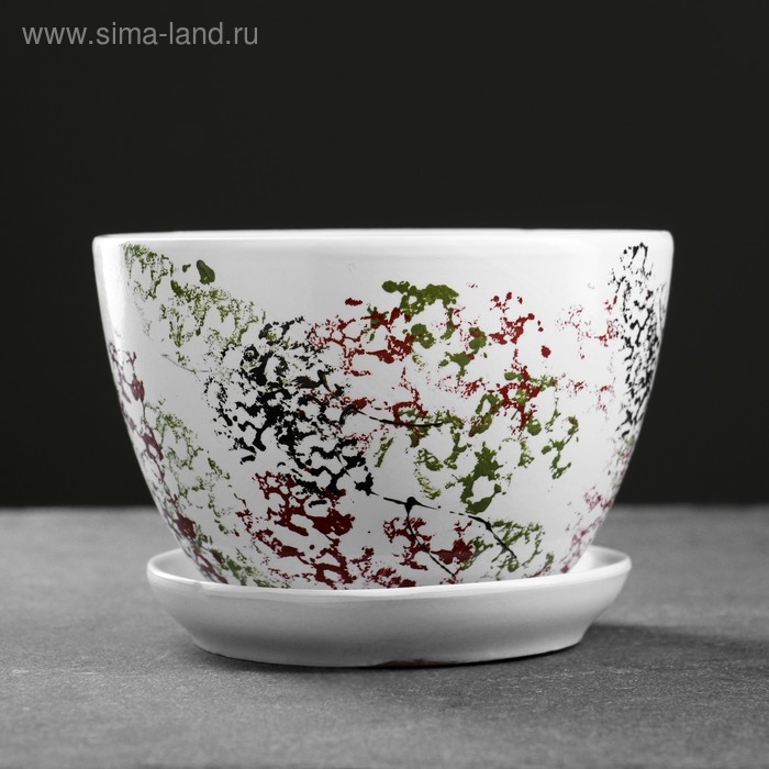 Горшок цветочный Осень 1,65л с подставкой Горшок цветочный Осень 1,65л с подставкой