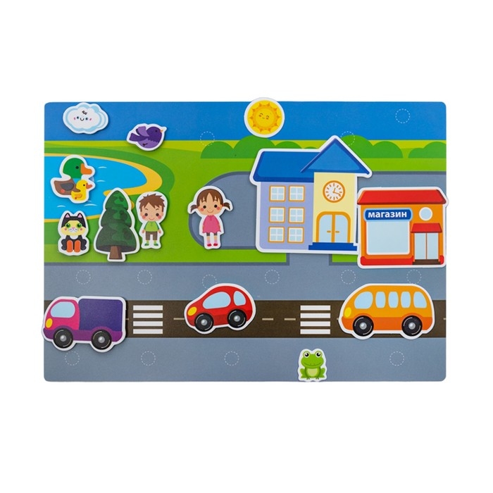 Настольная игра «Пластик на липучках. Городок», 3+, в конверте Настольная игра «Пластик на липучках. Городок», 3+, в конверте