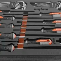 Набор отверток стержневых ROUND GRIP и торцевых ключей в EVA ложементе 280х375 мм, 29 предметов, Omb