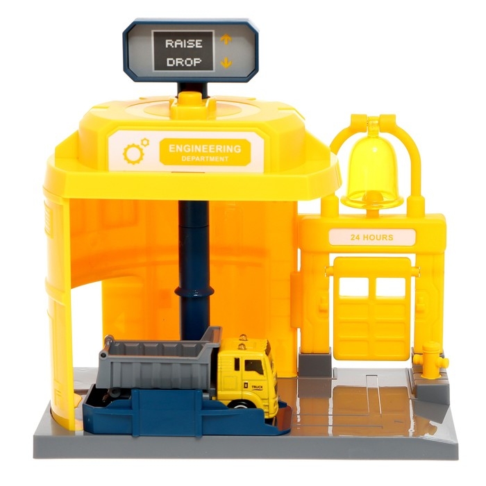 Парковка &laquo;Строительный лифт&raquo;, с подъёмом, машинка опускается с кнопки, звонит колокол, МИКС