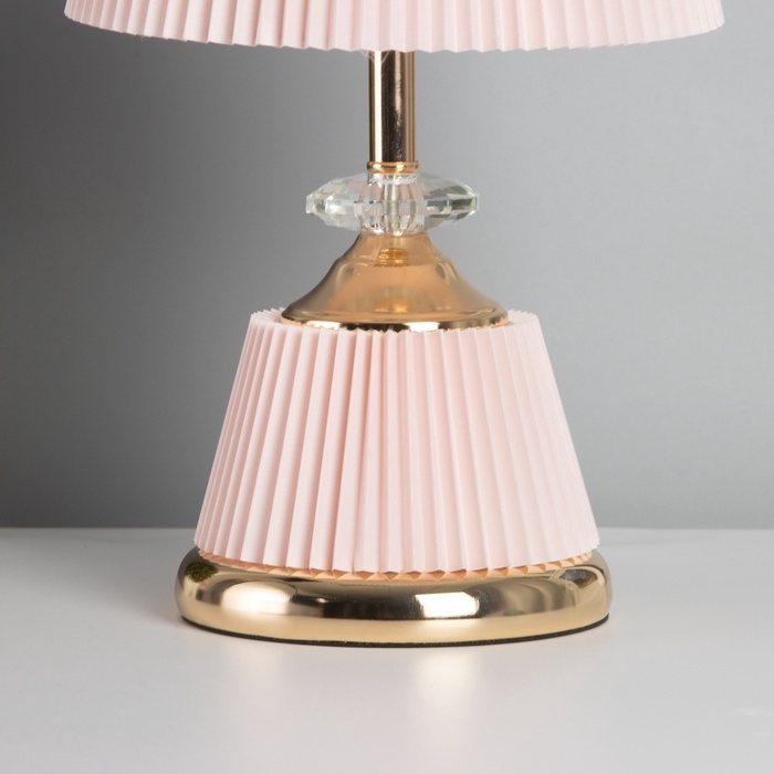 Лампа настольная Лампа настольная "Клаудия" 1х40Вт Е27+LED подсветка основания розовый/золото 15х15х32,5см