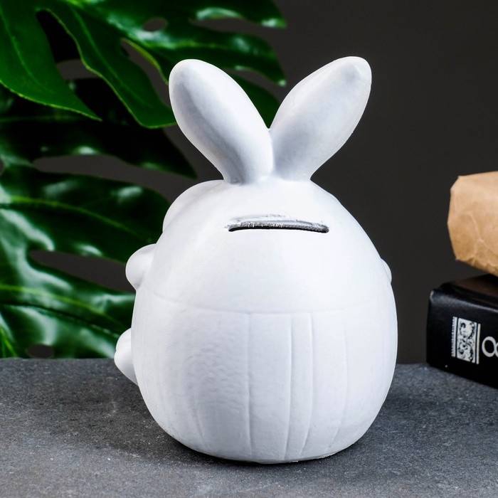 Копилка Копилка "Заяц пухлый" белый, 15см