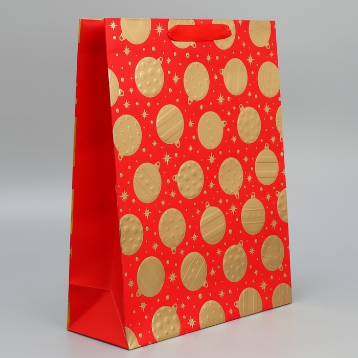 Пакет подарочный новогодний «Новогодние шарики» 32 х 26 х 10 см, Новый год Пакет подарочный новогодний «Новогодние шарики» 32 х 26 х 10 см, Новый год