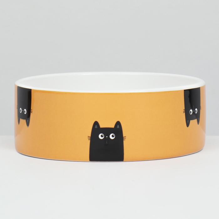 Миска керамическая  Миска керамическая "Удивление" 230 мл  12,5 x 4,5 cм, жёлтая