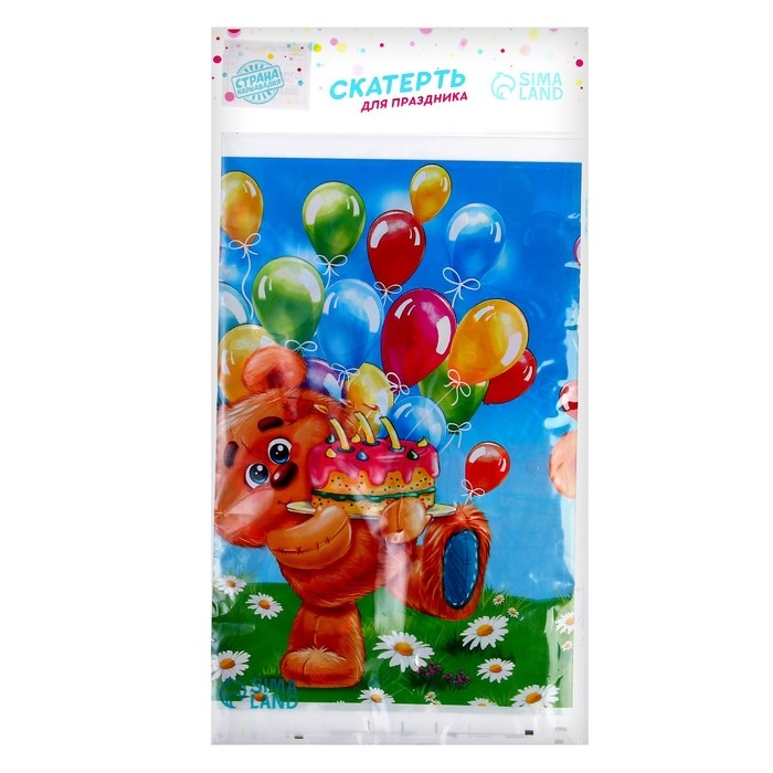 Скатерть одноразовая &laquo;Мишутка&raquo;, р-р 180 х 137см