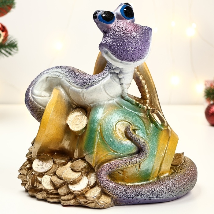 Копилка Копилка "Змея на кувшине цветная" 23х25х18см