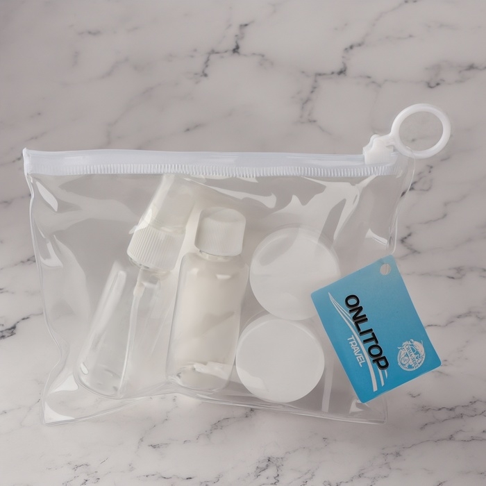 Набор для хранения, в чехле, 5 предметов, цвет белый/прозрачный Набор для хранения, в чехле, 5 предметов, цвет белый/прозрачный