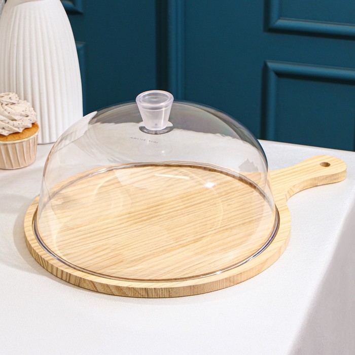 Блюдо для подачи с ручкой Доляна «Древо», d=28 см Блюдо для подачи с ручкой Доляна «Древо», d=28 см