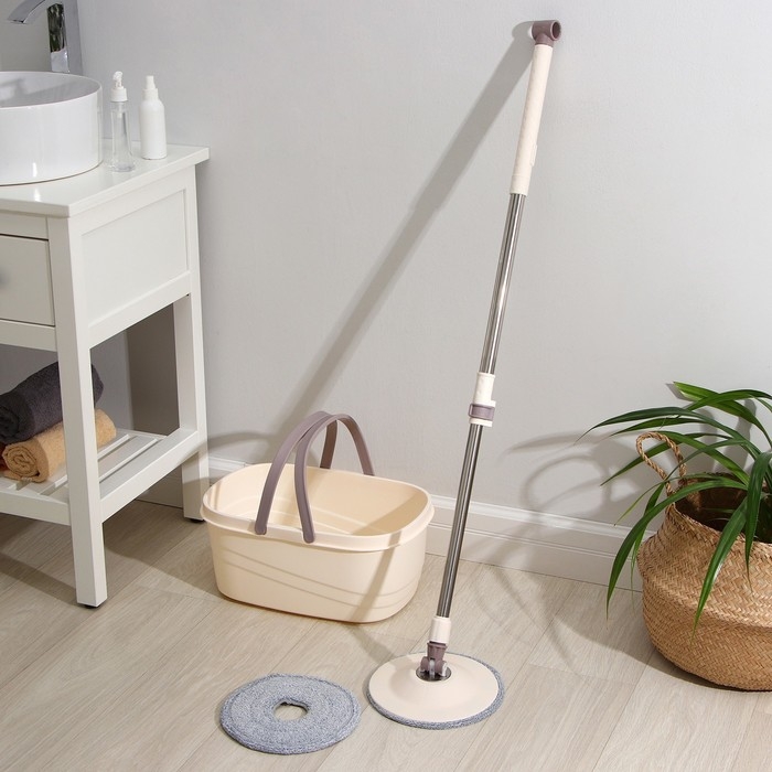 Швабра с отжимом и ведро Доляна, 42,5×29×18 см, 14 л, телескопическая ручка 80 - 110 см Швабра с отжимом и ведро Доляна, 42,5×29×18 см, 14 л, телескопическая ручка 80 - 110 см