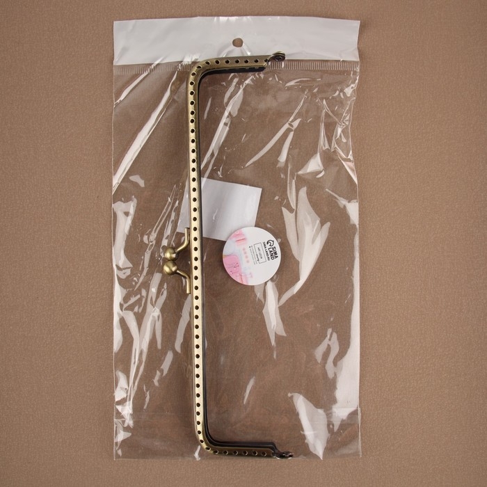 Фермуар пришивной «Прямоугольник», 20 × 6 см, цвет бронзовый Фермуар пришивной «Прямоугольник», 20 × 6 см, цвет бронзовый