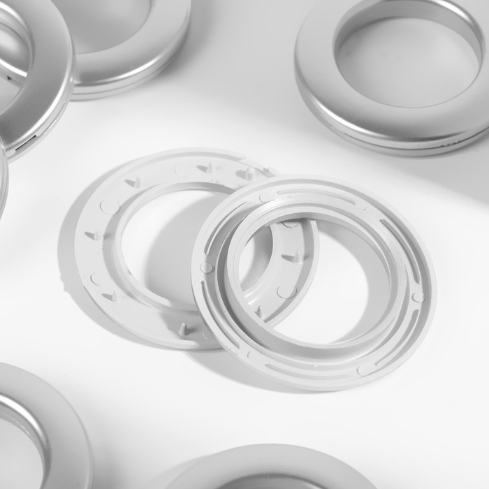 Люверсы для штор, d = 3,4/5,5 см, 10 шт, цвет серебряный Люверсы для штор, d = 3,4/5,5 см, 10 шт, цвет серебряный