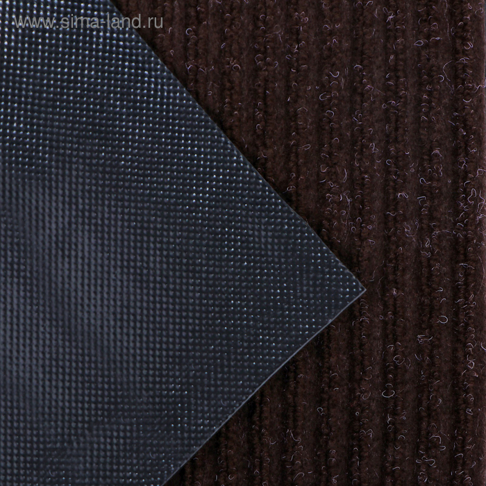 Коврик придверный влаговпитывающий, ребристый, «Стандарт», 120×250 см, цвет коричневый