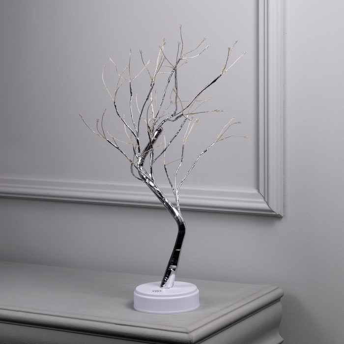 Светодиодный куст «Ива» 45 см, 108 LED, постоянное свечение, батарейки ААх3 (не в комплекте), USB, свечение тёплое белое