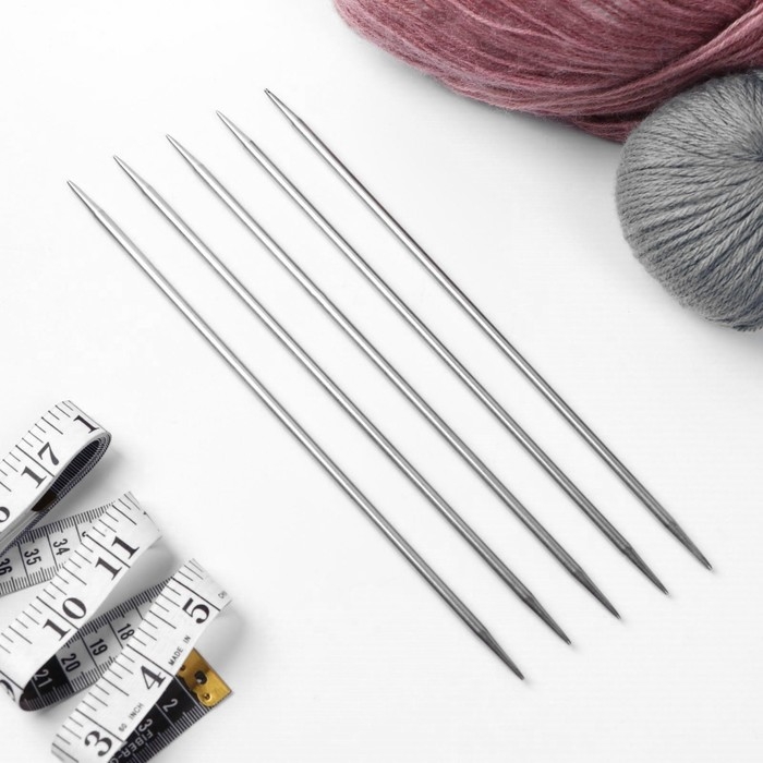 Спицы для вязания, чулочные, d = 5 мм, 25 см, 5 шт Спицы для вязания, чулочные, d = 5 мм, 25 см, 5 шт