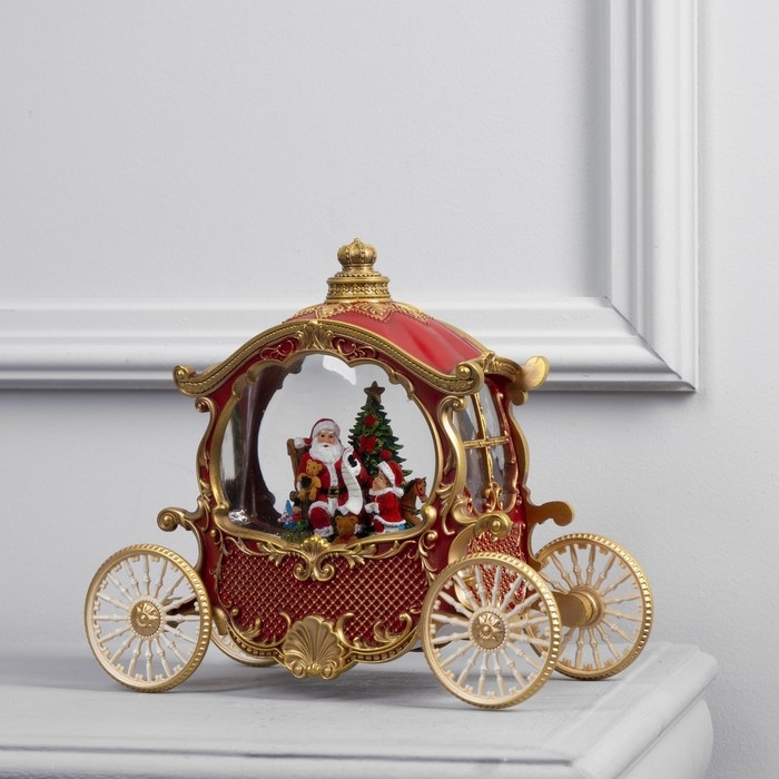 Светодиодная фигура «Карета с подарками» 26 × 23 × 11 см, пластик, батарейки ААх3 (не в комплекте), USB, свечение тёплое белое Светодиодная фигура «Карета с подарками» 26 × 23 × 11 см, пластик, батарейки ААх3 (не в комплекте), USB, свечение тёплое белое