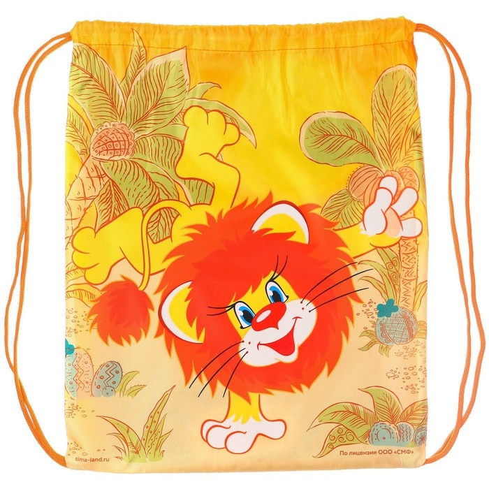 Мешок для обуви 420 х 350 мм, Союзмультфильм Львенок и Черепаха (мягкий полиэстер, плотность 210D) Мешок для обуви 420 х 350 мм, Союзмультфильм Львенок и Черепаха (мягкий полиэстер, плотность 210D)