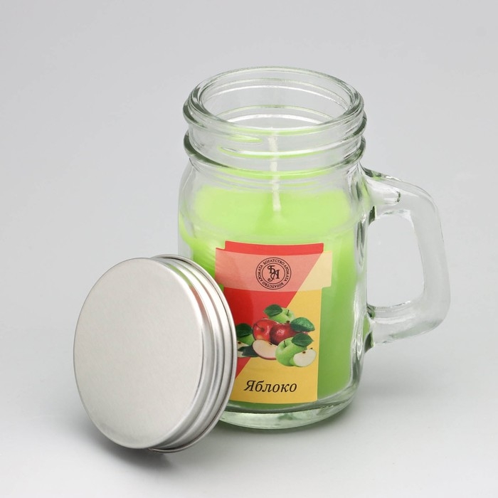 Свеча ароматическая в банке  Свеча ароматическая в банке "Яблоко", 7,2 х 8,5 см, 190 г