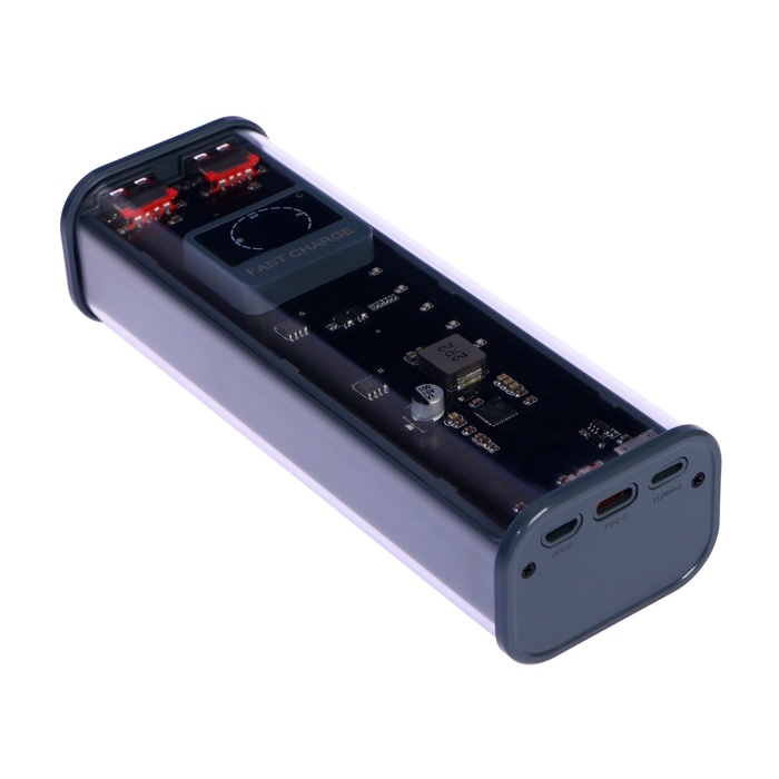 Внешний аккумулятор CRR-29, 20000 мАч, 2USB, 3А, дисплей, быстрая зарядка, серый Внешний аккумулятор CRR-29, 20000 мАч, 2USB, 3А, дисплей, быстрая зарядка, серый