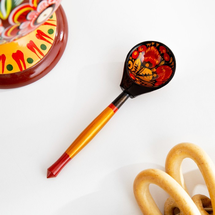 Набор «Розетка с ложкой», 10×4×10 см, хохлома Набор «Розетка с ложкой», 10×4×10 см, хохлома