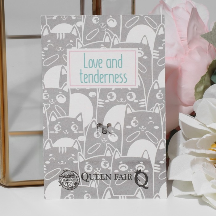 Брошь «Котик», цвет белый в серебре Брошь «Котик», цвет белый в серебре