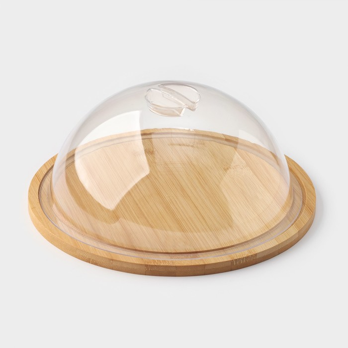 Маслёнка - сырница Доляна, d=24 см, бамбук Маслёнка - сырница Доляна, d=24 см, бамбук