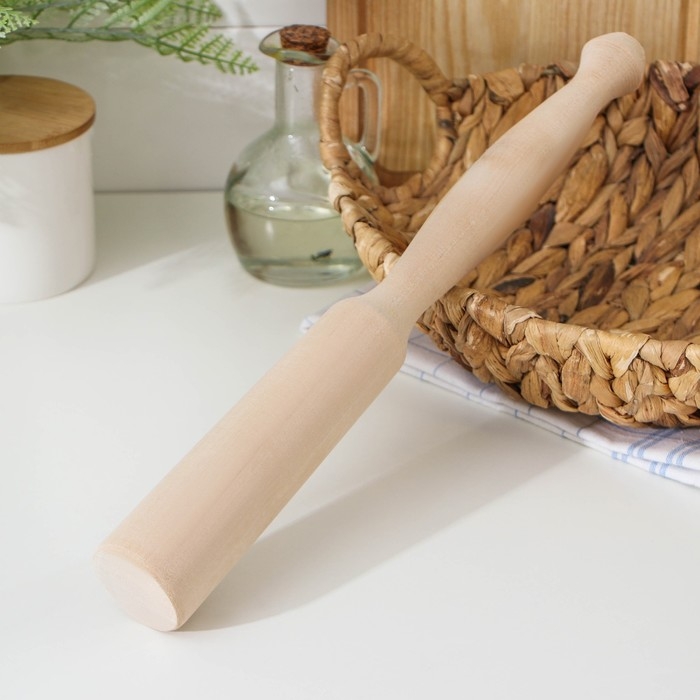 Картофелемялка-толкушка Доляна, 34×4.3 см, берёза Картофелемялка-толкушка Доляна, 34×4.3 см, берёза