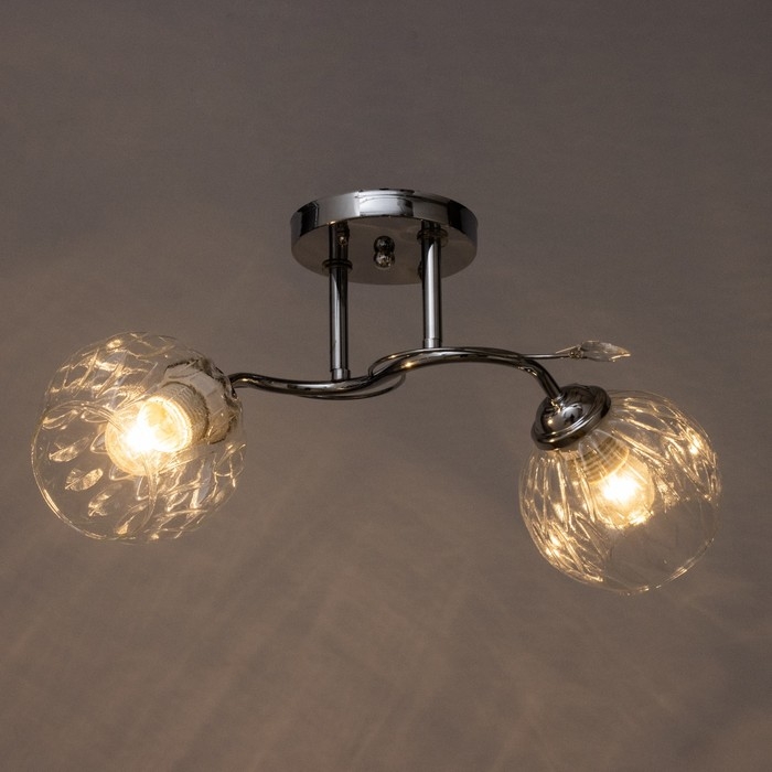 Люстра потолочная Дебра 2х40Вт Е27 Хром 46x19x22 см Люстра потолочная Дебра 2х40Вт Е27 Хром 46x19x22 см