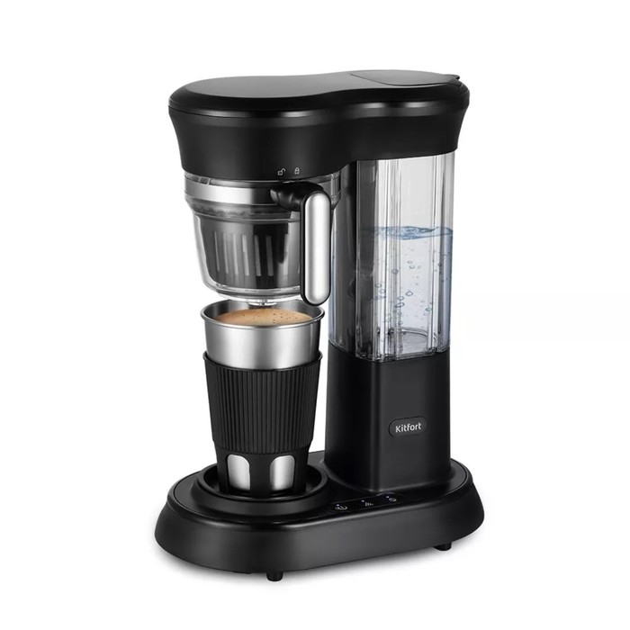 Кофемашина Kitfort КТ-7141, 600/120 Вт, 50 г, 0.45 л, чёрная Кофемашина Kitfort КТ-7141, 600/120 Вт, 50 г, 0.45 л, чёрная