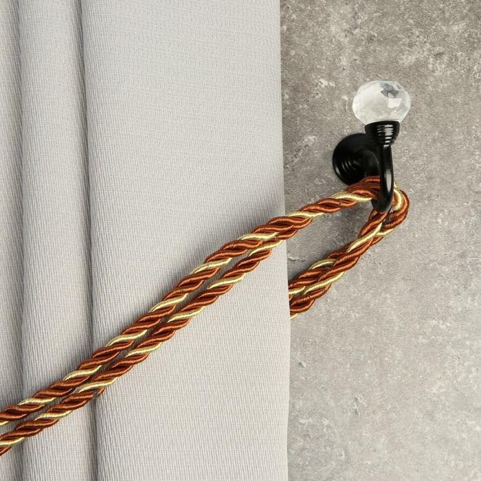 Крючок для штор KS007 CAPPIO, однорожковый, цвет черный, 2 шт Крючок для штор KS007 CAPPIO, однорожковый, цвет черный, 2 шт