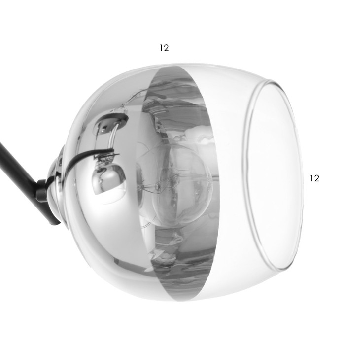 Люстра Люстра "Джина" 3хЕ27 40Вт чёрно-хромовый 55х42х27 см BayerLux