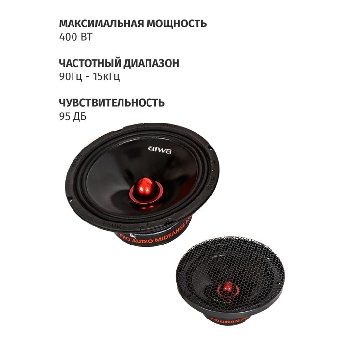 Акустическая система AIWA ASM-8008PRO, d=20,3 см, 400 Вт, набор 2 шт Акустическая система AIWA ASM-8008PRO, d=20,3 см, 400 Вт, набор 2 шт